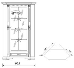 Attēls  Stūra vitrīna ORFEUSZ OW/N