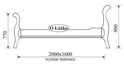 Attēls  Gulta ORFEUSZ O Lozko (180 cm)