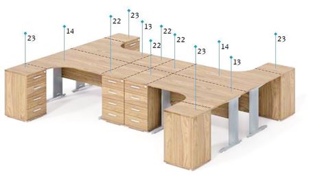 Attēls  Galdu komplekts OPTIMAL