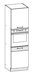 Attēls  Skapis iebūvējamai tehnikai MODENA MD29/D60P (Balta/Grafīta)