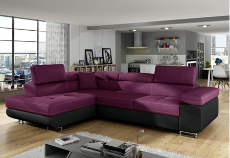 Attēls  Stūra dīvāns ANTON L (3. kategorija) Audums/Eko āda