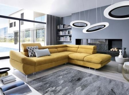 Attēls  Ādas stūra dīvāns FABIO