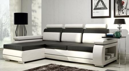 Attēls  Ādas stūra dīvāns VERSO A