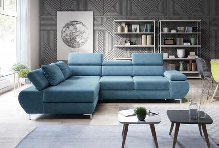 Attēls  Ādas stūra dīvāns FLAME MINI