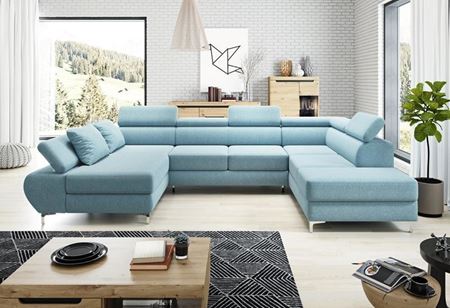 Attēls  Ādas stūra dīvāns FLAME XL