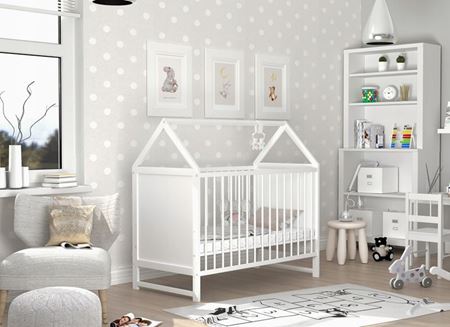 Attēls  Bērnu gultiņa ANIA (Balta)(120x60 cm)