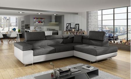 Attēls  Stūra dīvāns ANTON L/P (Audumu izvēle)