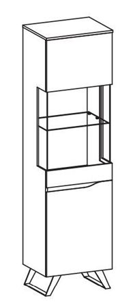 Attēls  Vitrīna MALAGA MA-W1/2 L,P